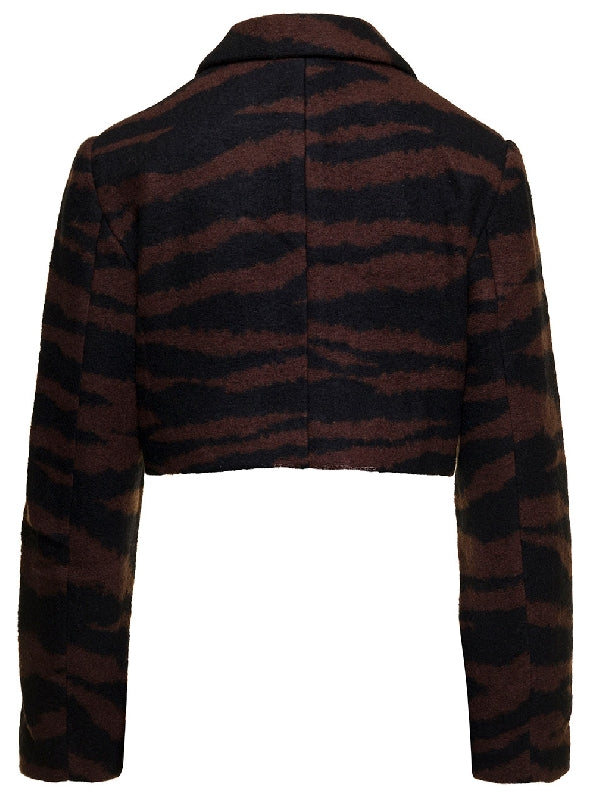 Wool Jacquard Crop Jacket