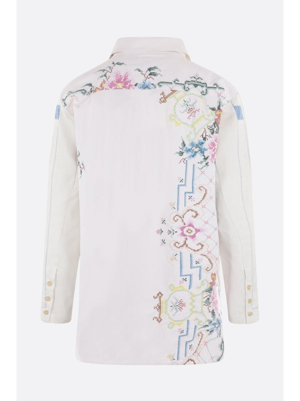 Embroidery Detail Linen Shirt