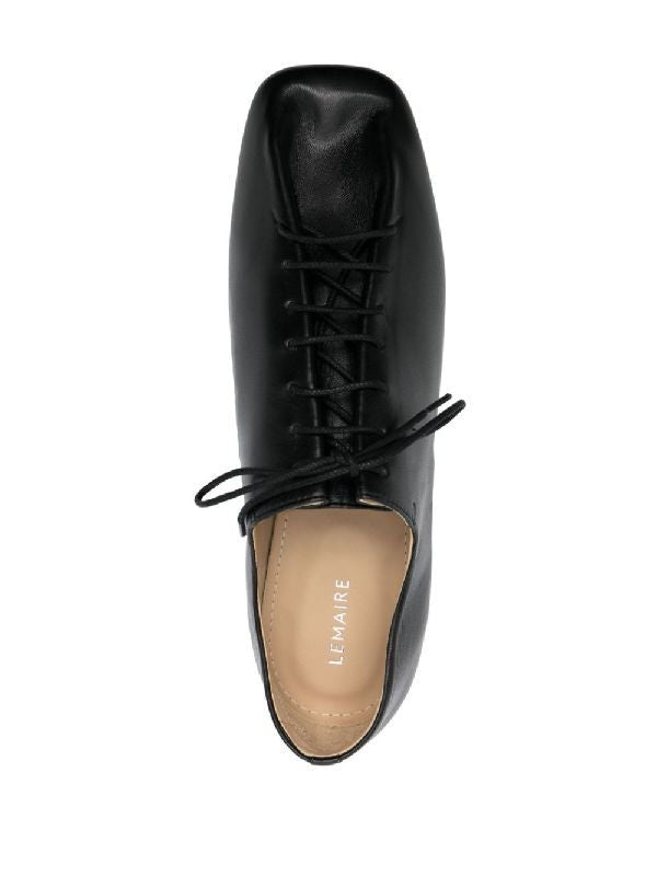 Square-toe Lace-up Derby Loafers