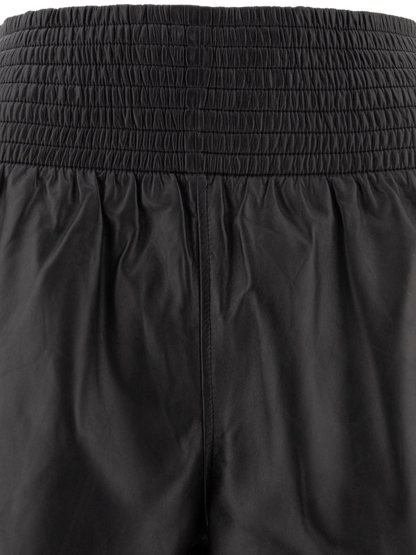 Waistband Napa Leather Shorts