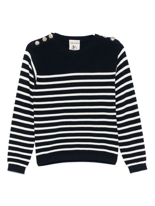 Perla Stripe
  Button Detail Knit