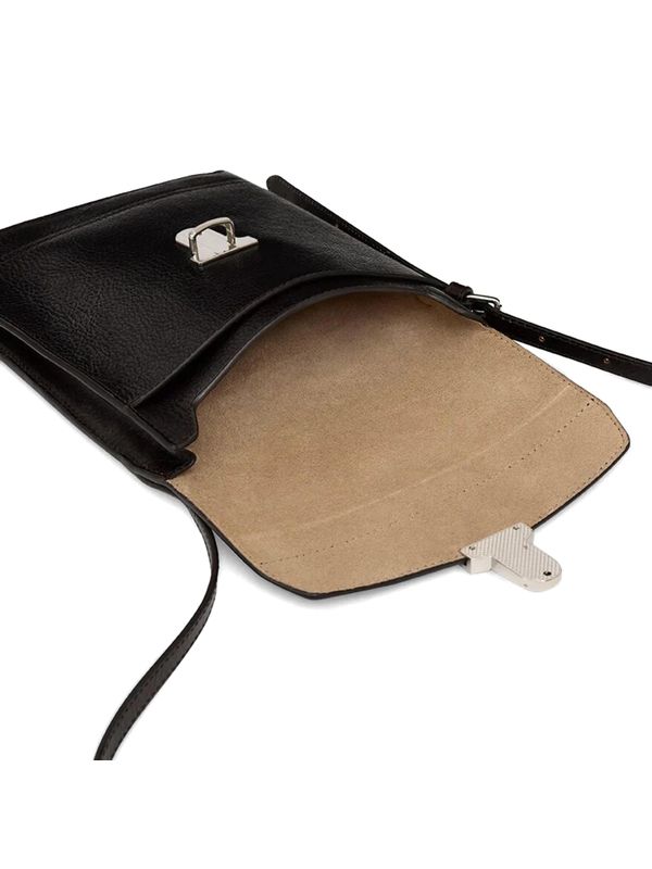 Black Buckle Leather Shoulder Bag