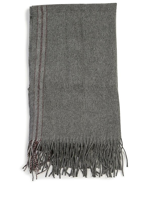 Fringe Detail Silk Scarf