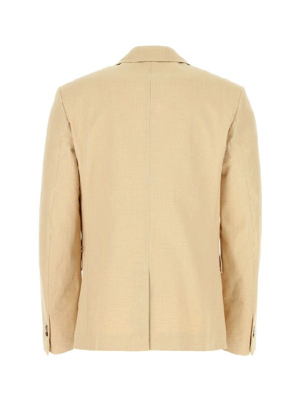 Beige double-breasted cotton jacket