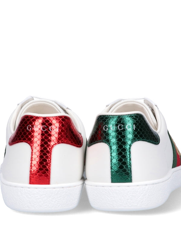 Ace Web Leather Low-Top Sneakers