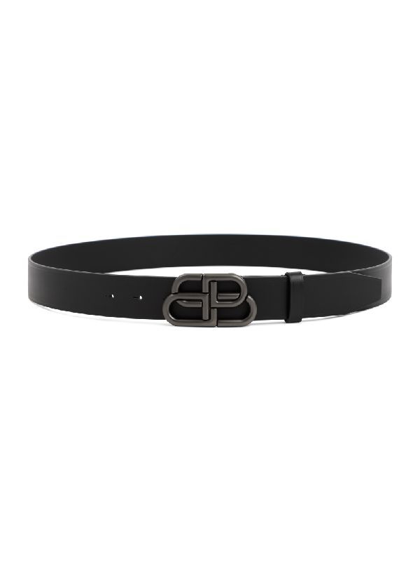 BB Buckle Smooth Leather Belt