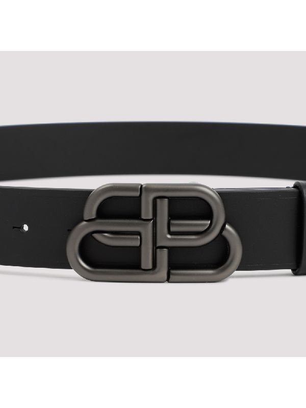 BB Buckle Smooth Leather Belt