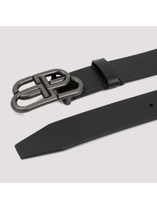 BB Buckle Smooth Leather Belt