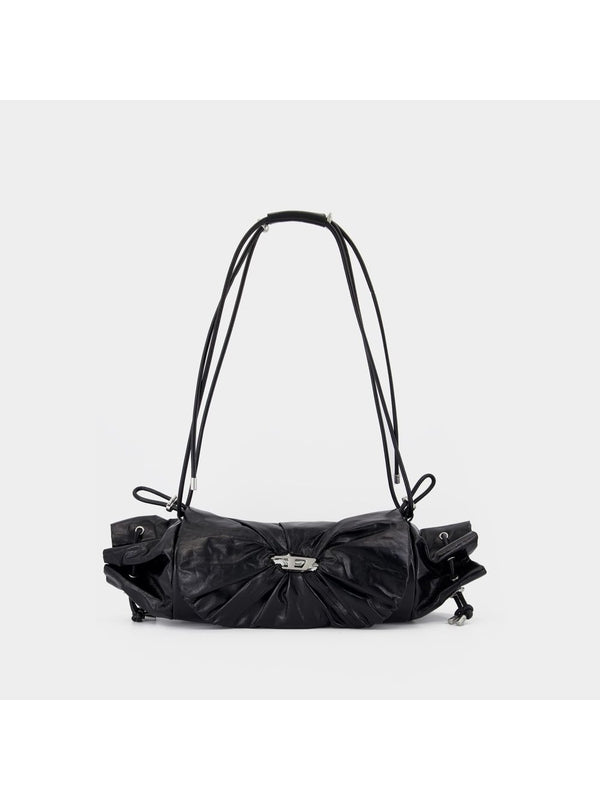 Scrunch D Leather Medium Shoulder Bag