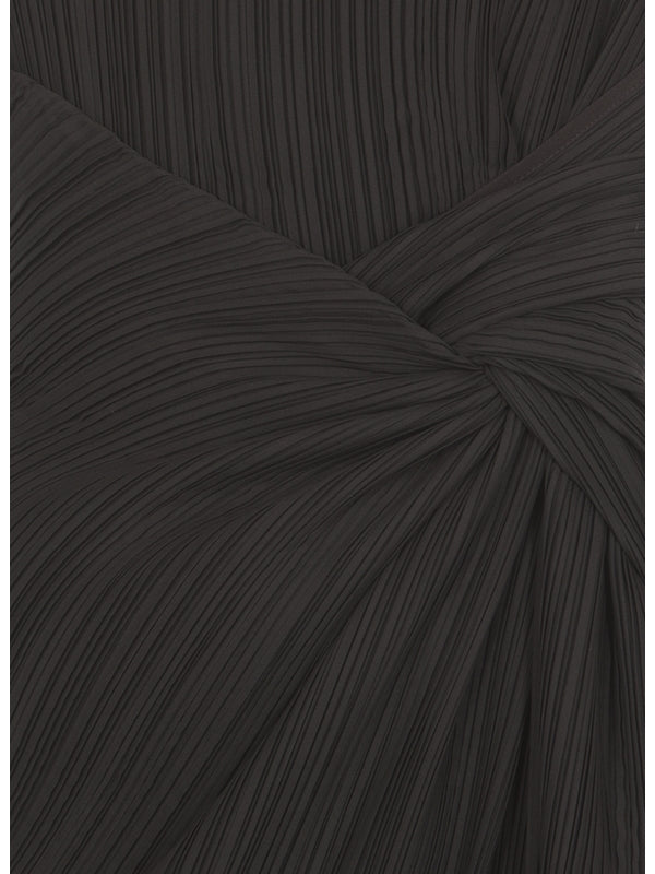 Asymmetric Pleated Long Dress