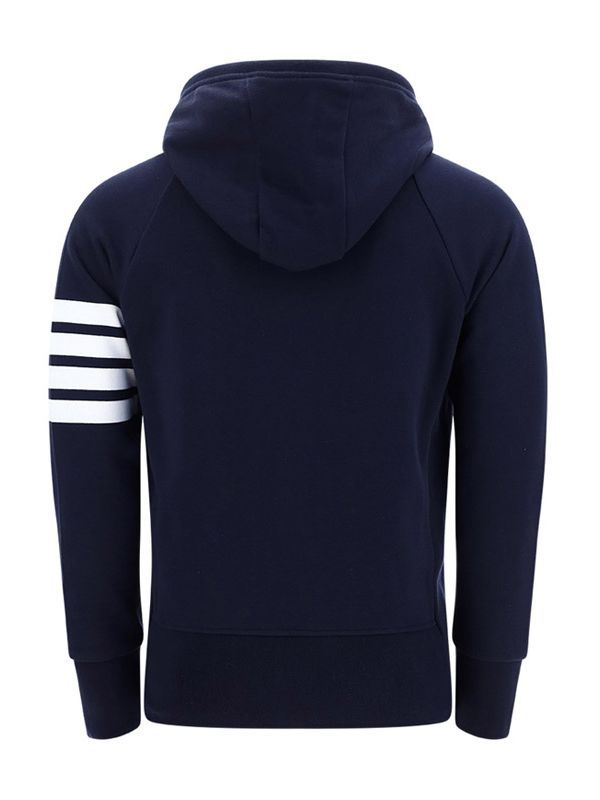 4-bar Drawstring Zip-up Hoodie