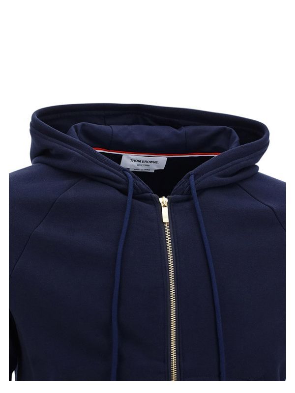 4-bar Drawstring Zip-up Hoodie