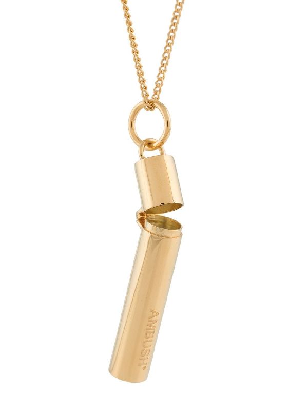 Pill Case Charm Gold Necklace