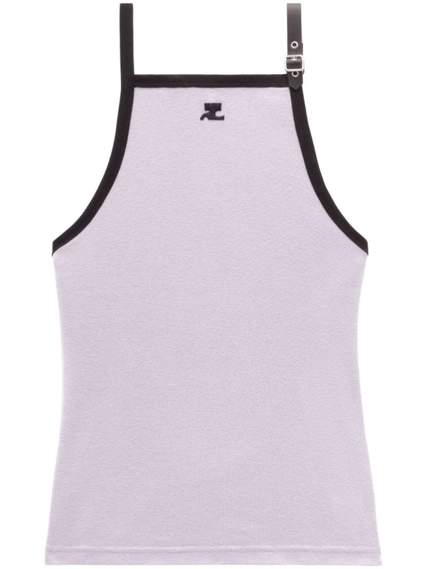 Courrèges - Logo Patch Buckle Strap Tank Top - Jente