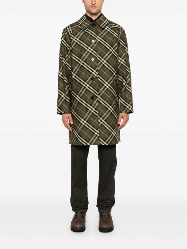 Check Pattern Reversible Trench Coat