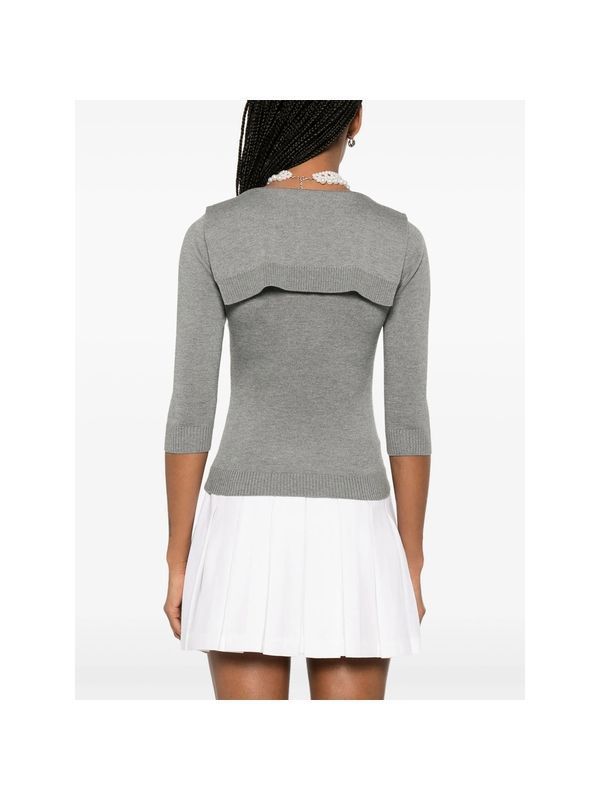 Lace-up Silk Cashmere Grey Knit