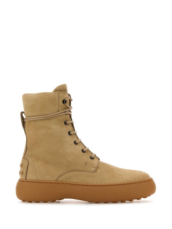 Logo Suede Lace-Up Boots