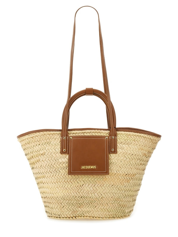 Soli Logo Raffia Tote Bag