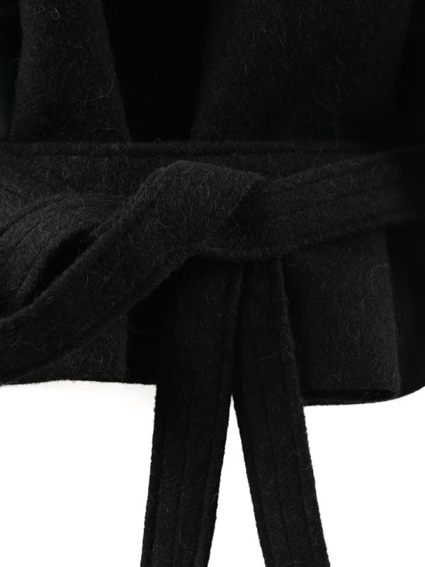 Asymmetric Wool Alpaca Short Coat