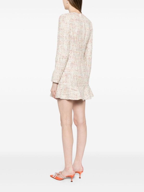 Boucle V-Neck Mini Dress