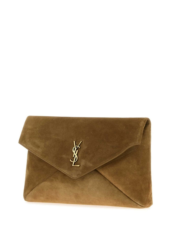 Saint Laurent Brown Clutch Bags