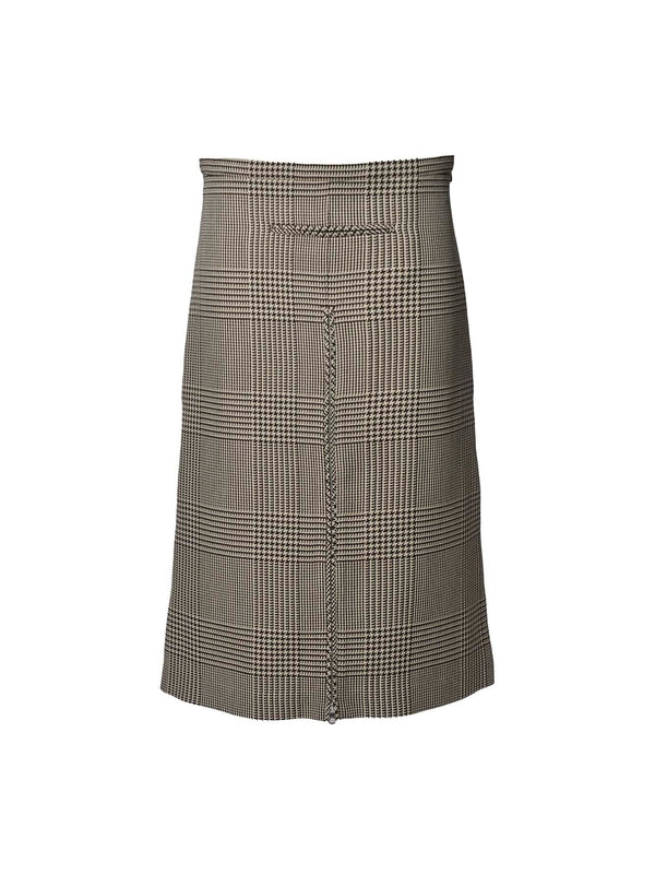 Zipper Detail Wool Blend Skirt