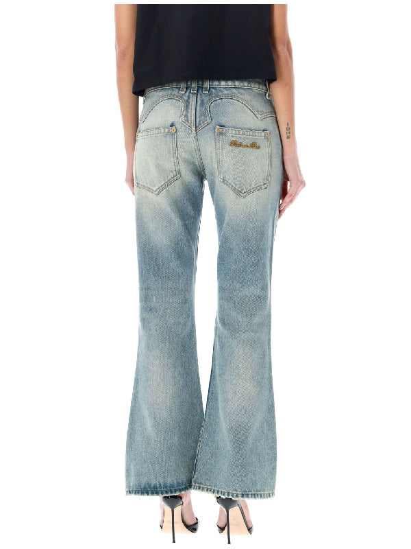 Western Boot Cut Washing Denim Pants