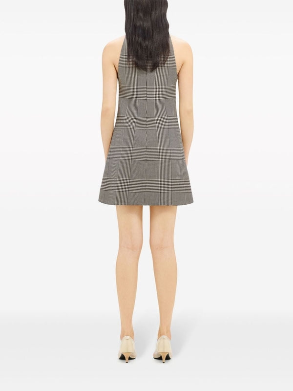 徽标贴片无袖迷你连衣裙