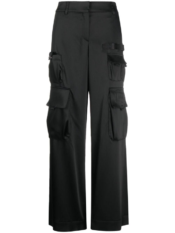 Viscose Satin Cargo Pants