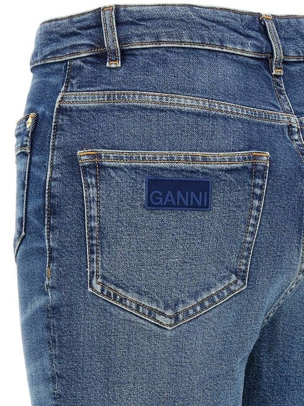 Chain Pocket Detail Bootcut Denim Pants