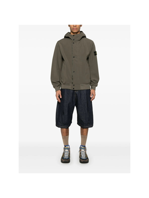 Woven Patch Nylon Hooded Jacket