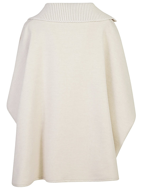 Beige Wool Blend Cape