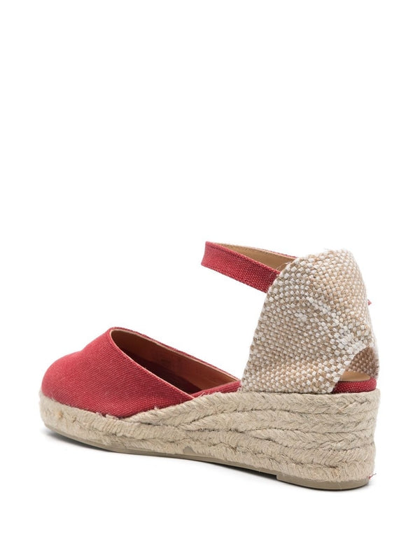 Red Wedge Sandals