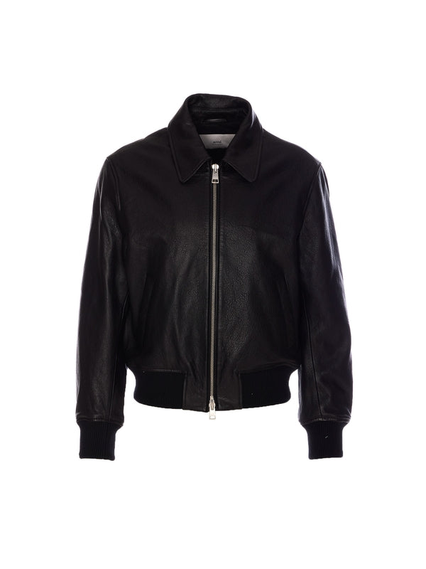 Zip-up Leather Jacket