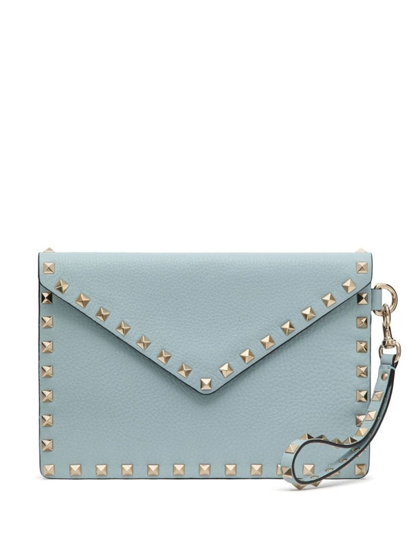 Rockstud Leather Clutch