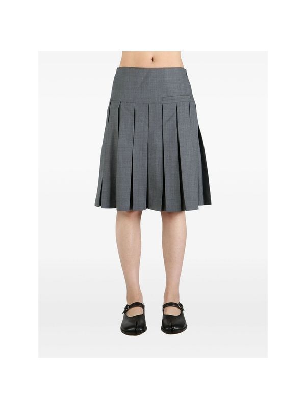 A-line Pleated Grey Skirt