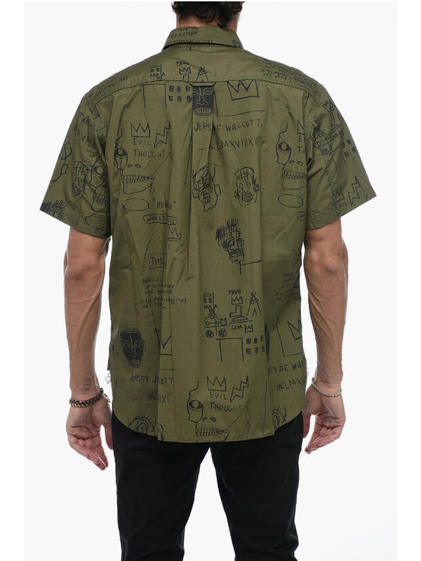 バスキアプリントコットンシャツ