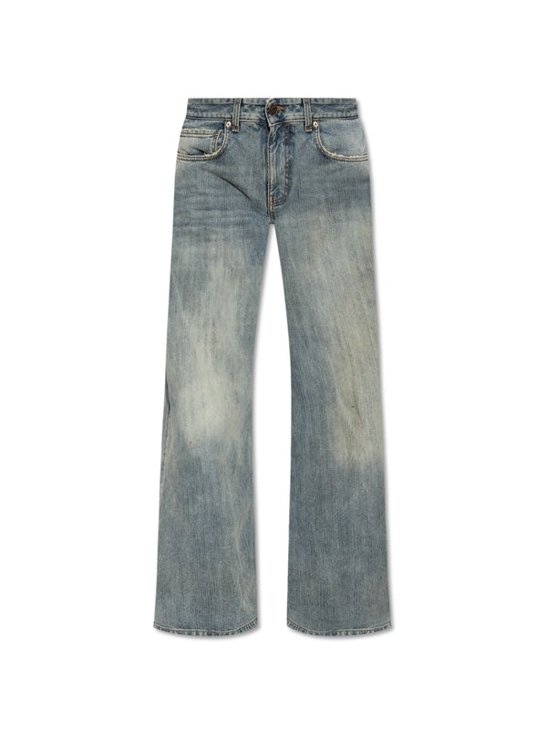 Vintage Washing Cotton Denim Pants