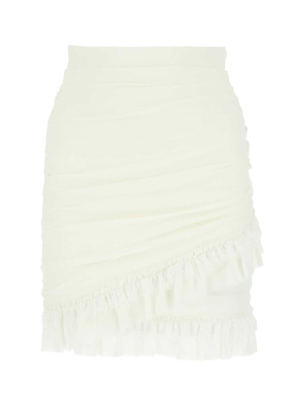 Ruffle Trim Gathered Skirt