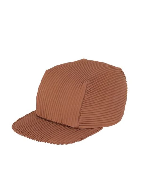 Brown Pleated Cap