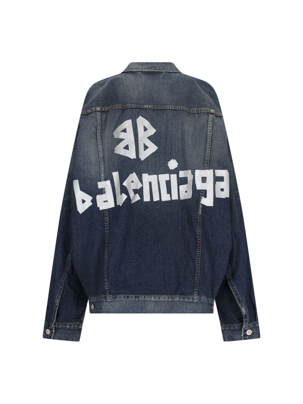 Tape Type Logo Denim Jacket