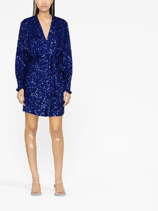 Allover Sequin Belted Dress