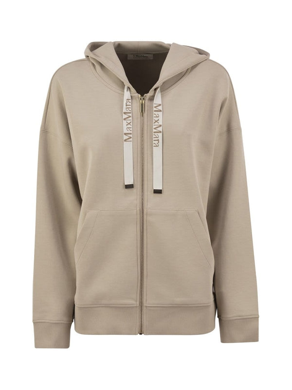 Logo Drawstring Hooded Zip-Up