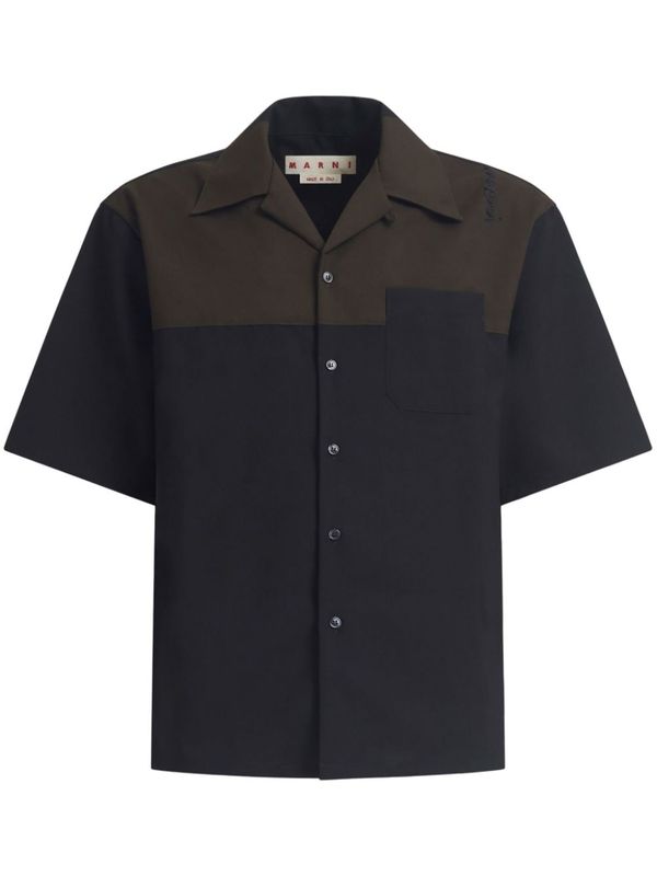 Two Tone Wool Short Sleeve
  Shirt