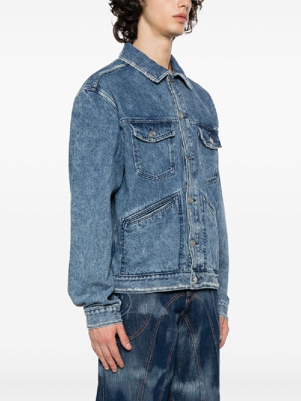 Jango Back Logo Embroidery Denim Jacket