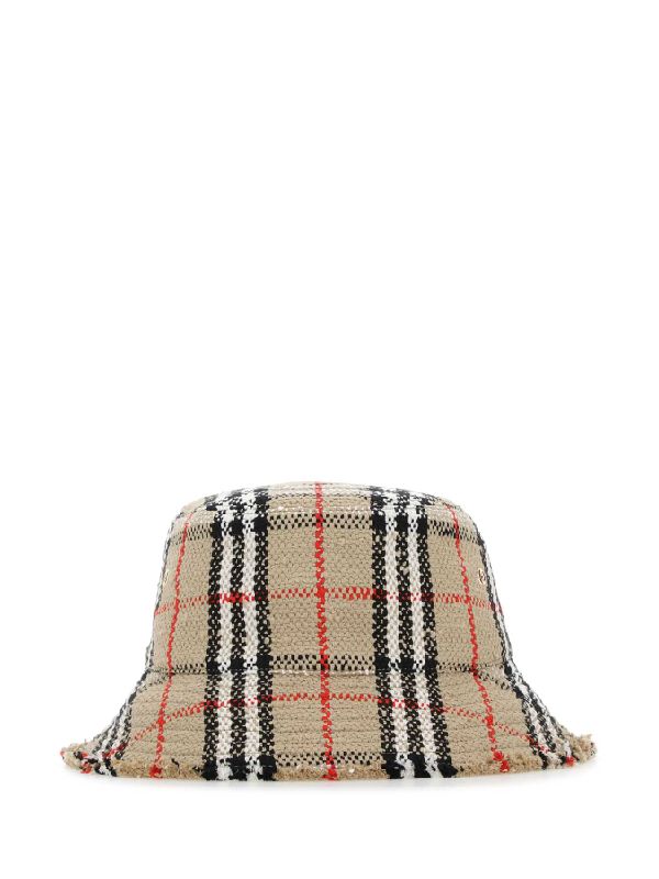 Bouclé Check Cotton Wool Bucket Hat