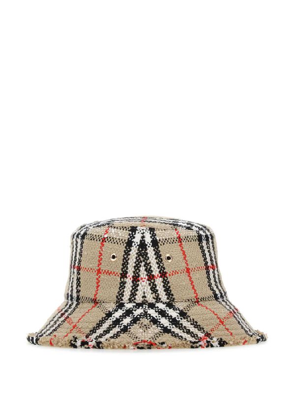 Bouclé Check Cotton Wool Bucket Hat