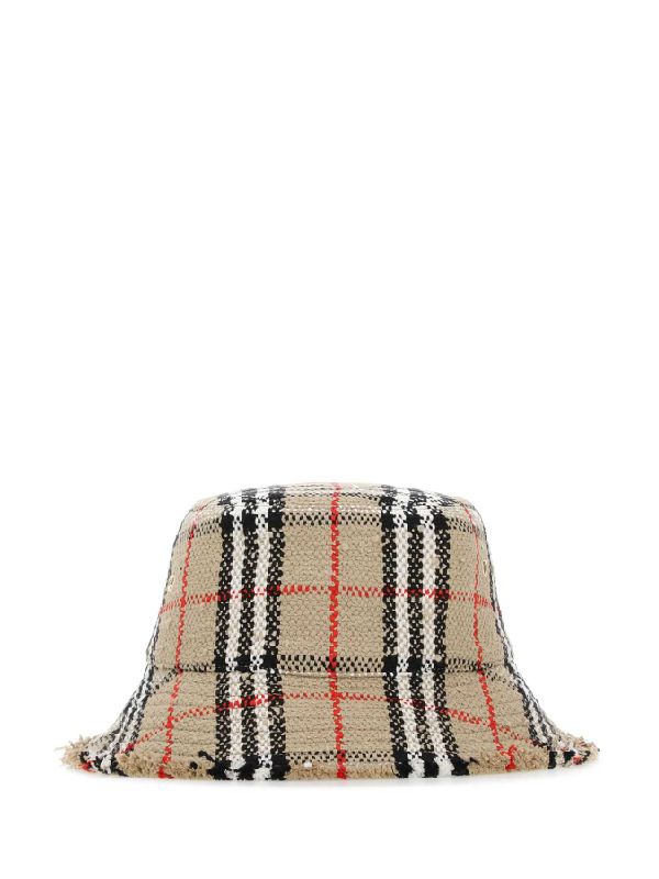 Bouclé Check Cotton Wool Bucket Hat