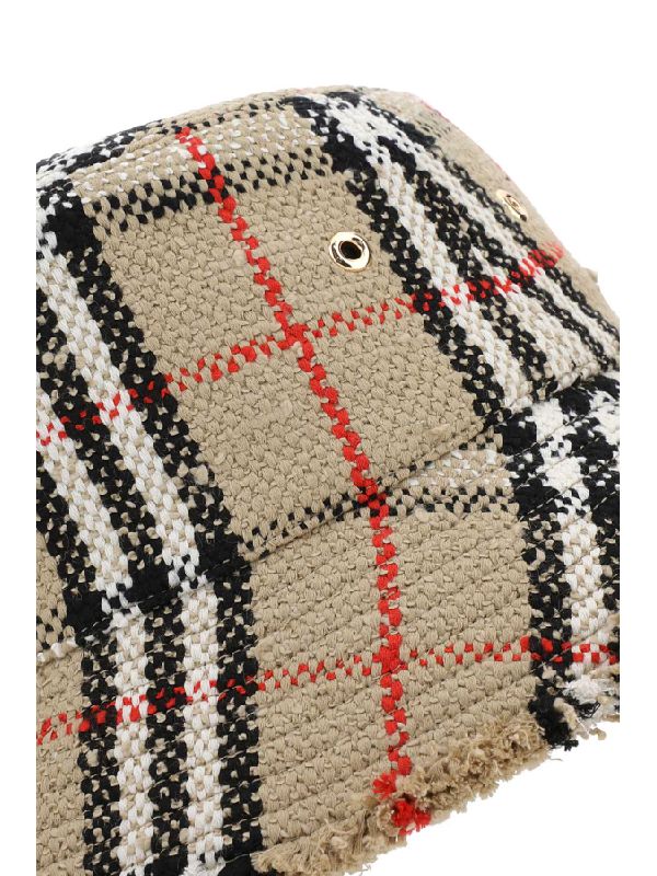 Bouclé Check Cotton Wool Bucket Hat