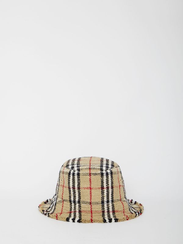 Bouclé Check Cotton Wool Bucket Hat